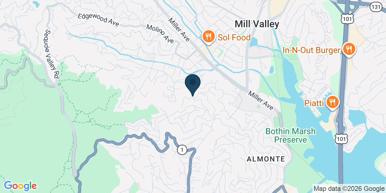 Map showing Tamalpais-Homestead Valley, Marin County, CA