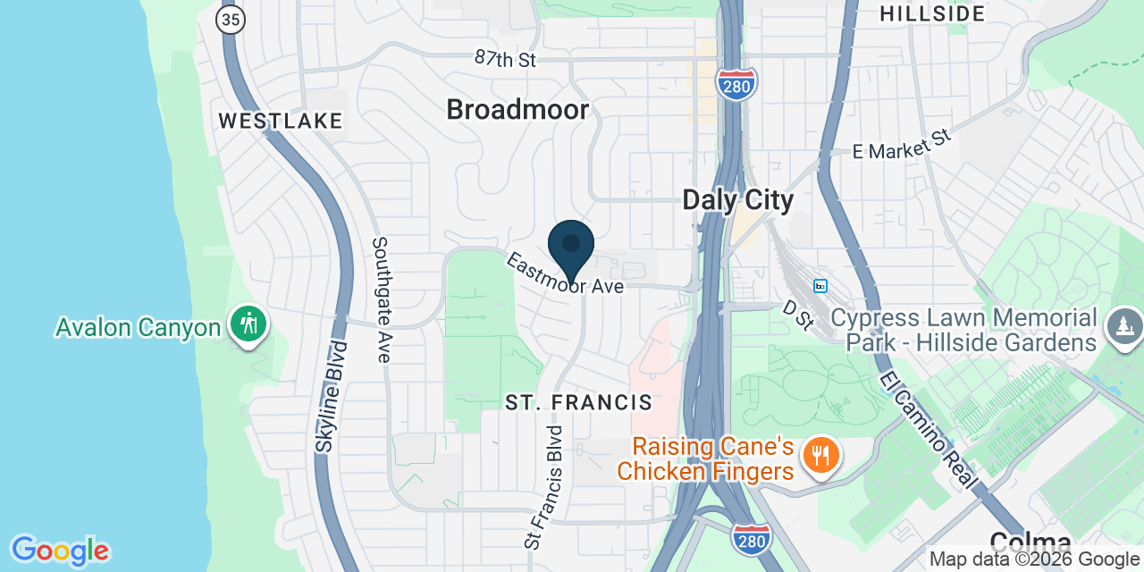 Map showing Daly City, San Mateo County, CA