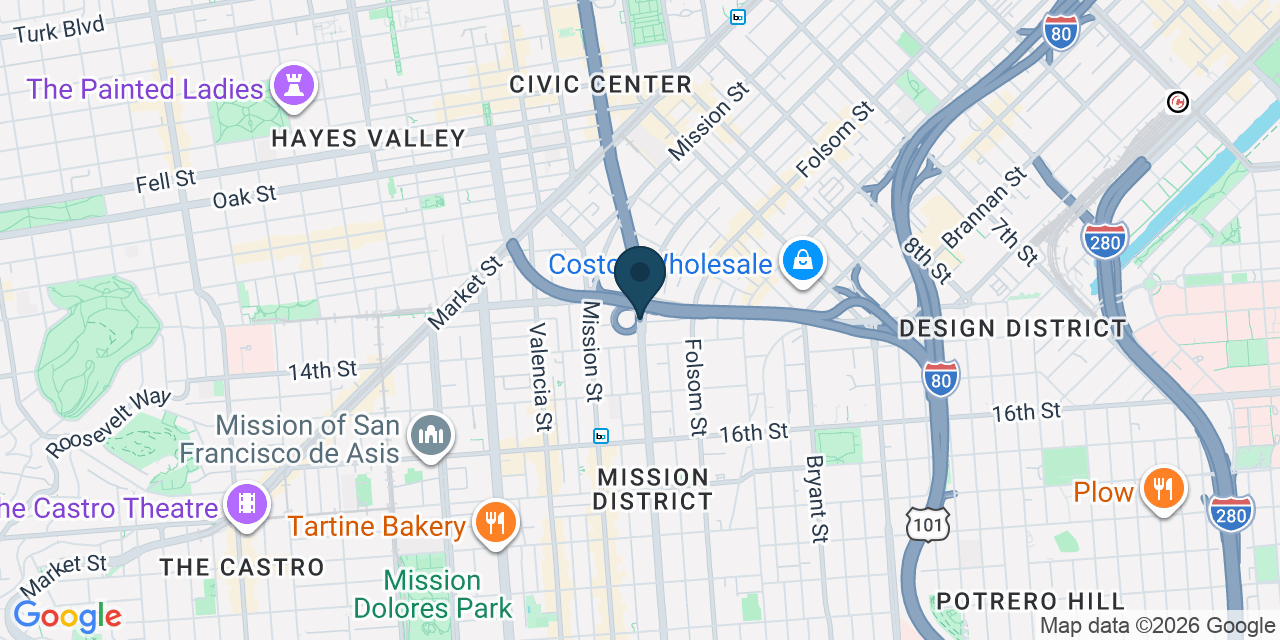 Map showing San Francisco, San Francisco County, CA