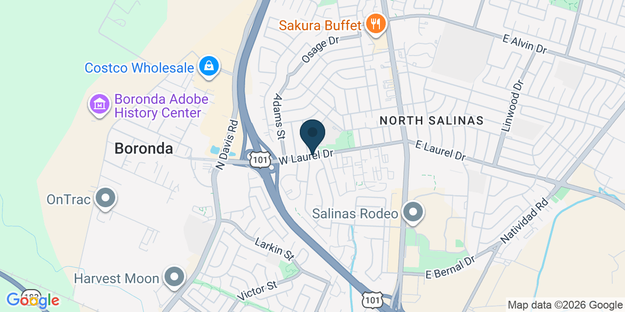 Map showing Salinas, Monterey County, CA