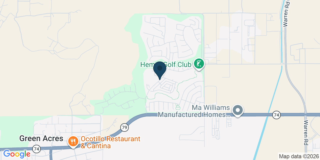 Map showing Hemet, Riverside County, CA