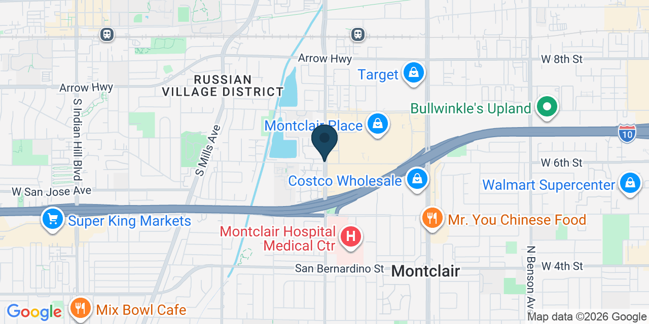 Map showing Montclair, San Bernardino County, CA