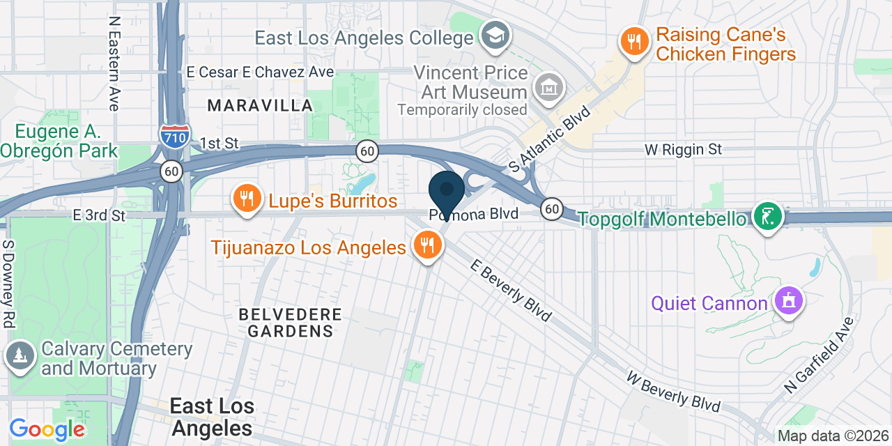 Map showing Los Angeles County, CA