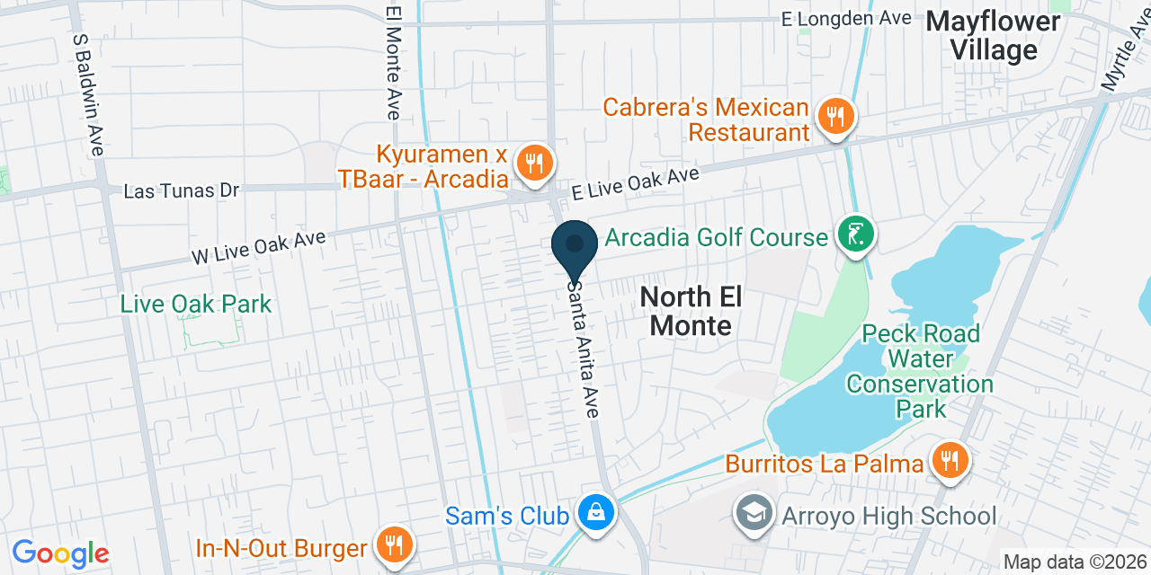 Map showing North El Monte, Los Angeles County, CA