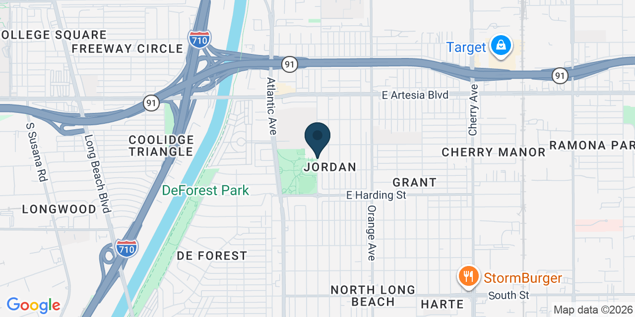 Map showing Long Beach, Los Angeles County, CA