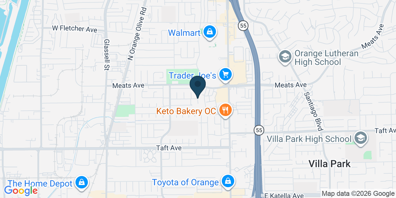 Map showing Orange, Orange County, CA
