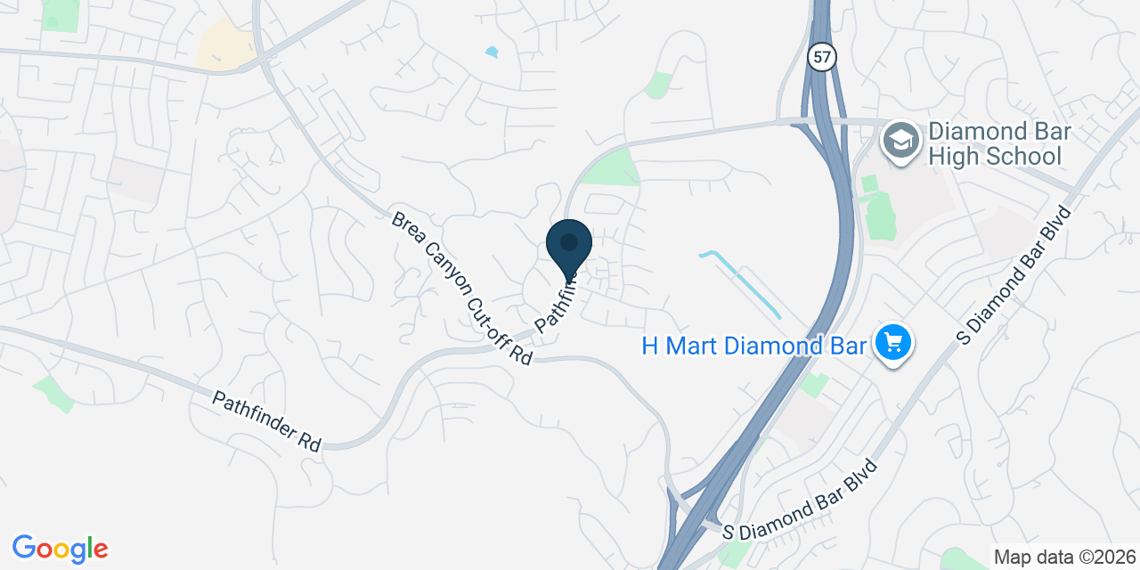 Map showing Rowland Heights, Los Angeles County, CA