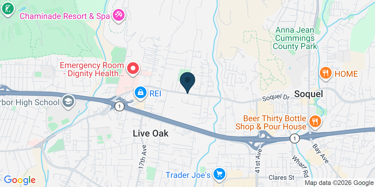 Map showing Live Oak, Santa Cruz County, CA