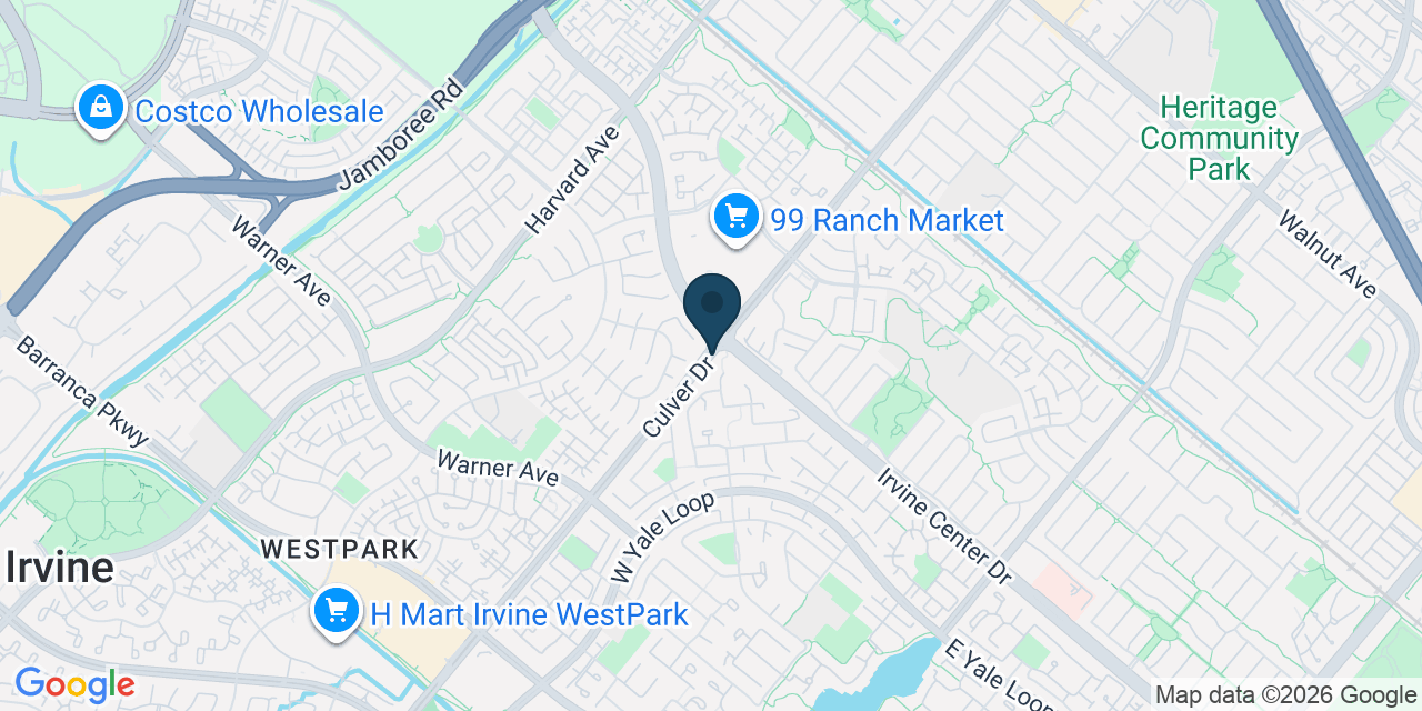 Map showing Irvine, Orange County, CA