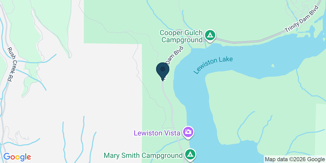 Map showing Trinity County, CA