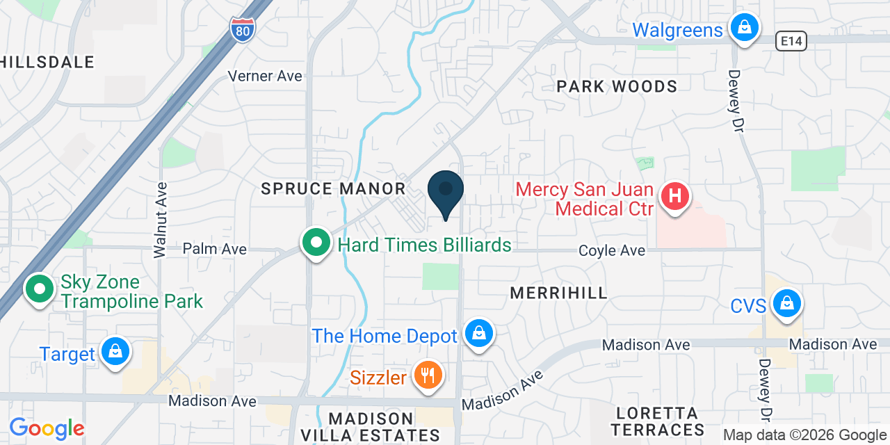 Map showing Carmichael, Sacramento County, CA