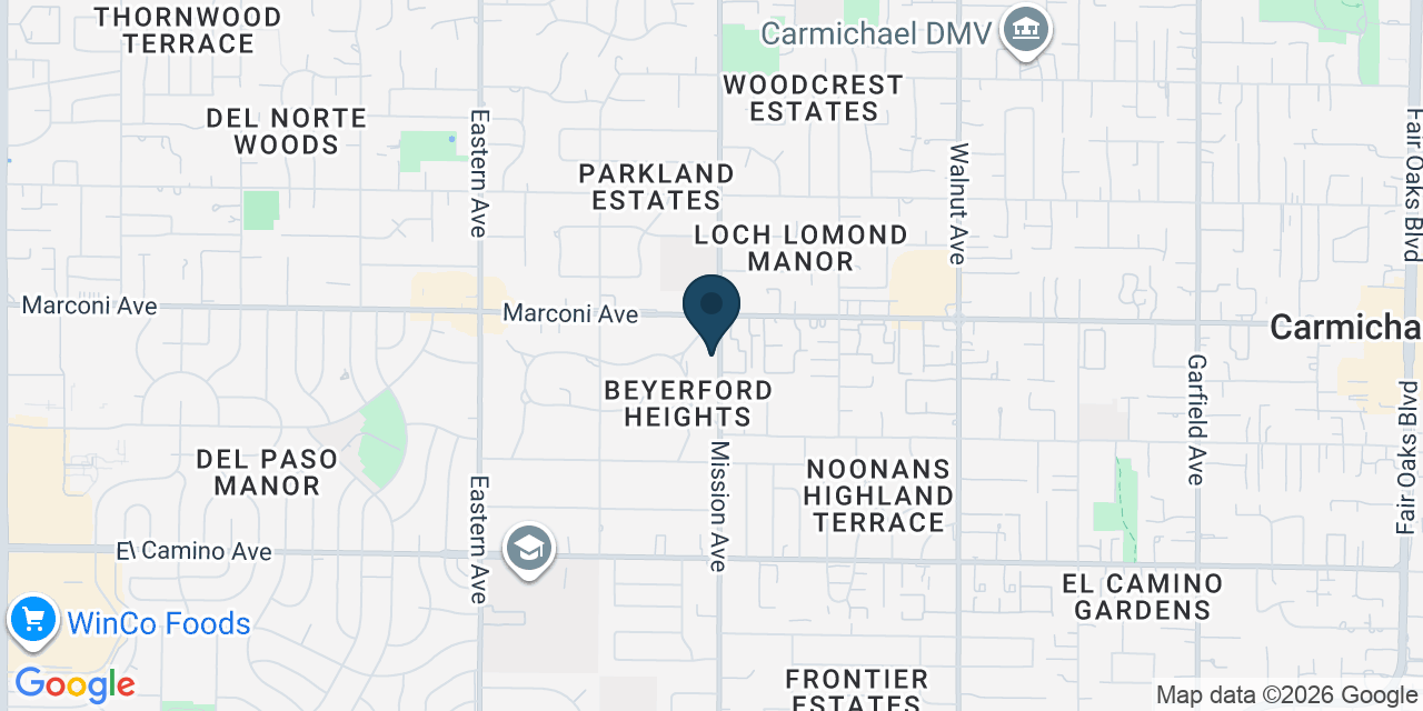 Map showing Carmichael, Sacramento County, CA