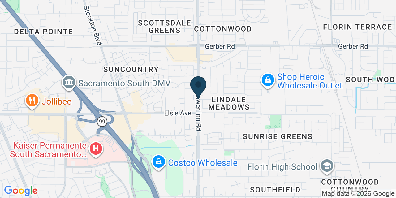 Map showing Florin, Sacramento County, CA