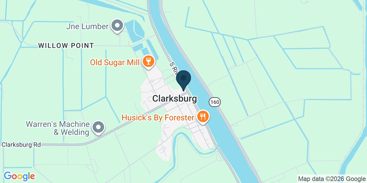 Map showing Clarksburg, Yolo County, CA