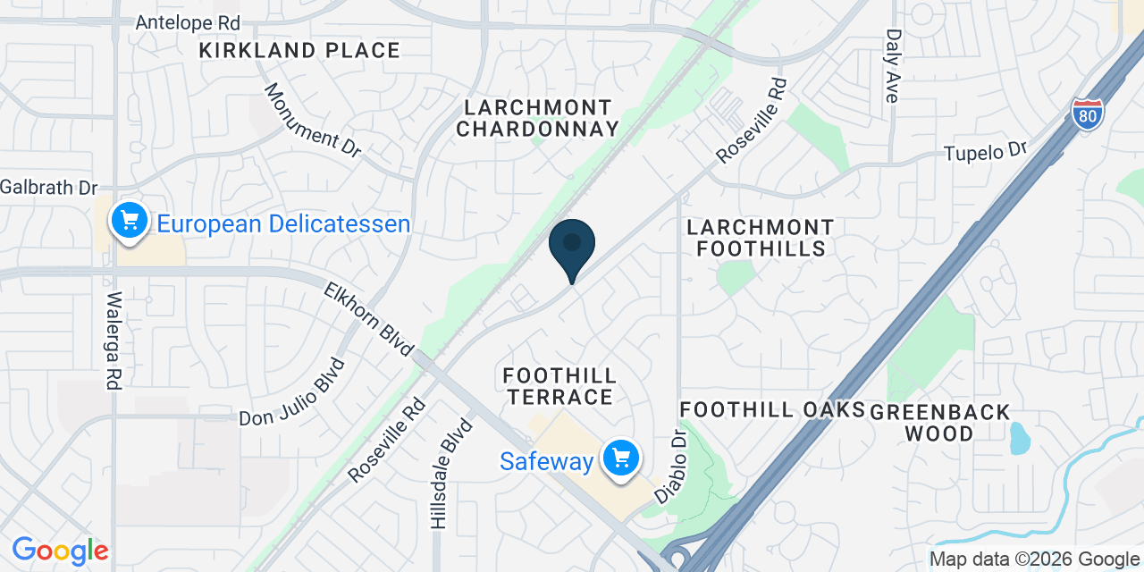 Map showing Foothill Farms, Sacramento County, CA