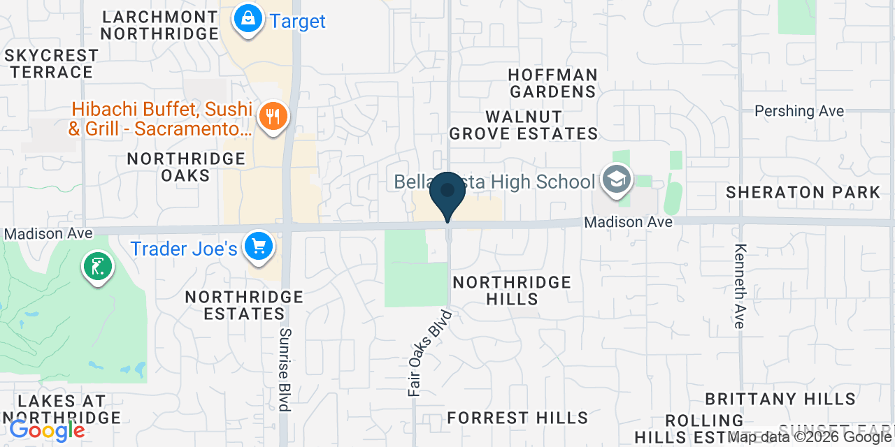 Map showing Fair Oaks, Sacramento County, CA