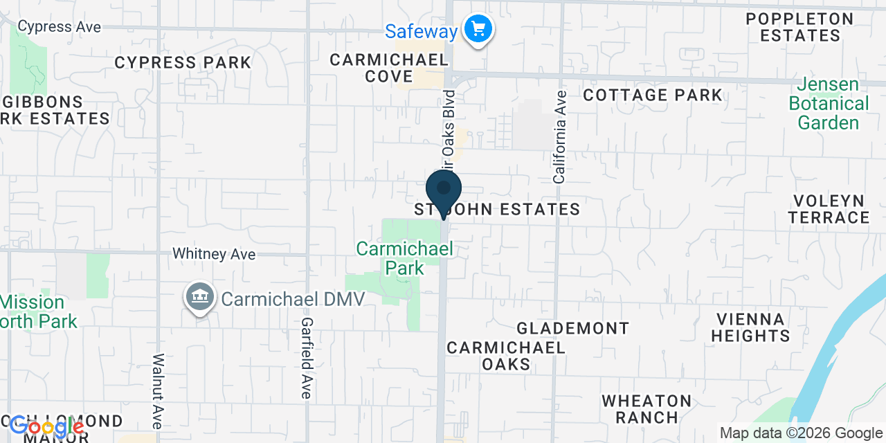 Map showing Carmichael, Sacramento County, CA