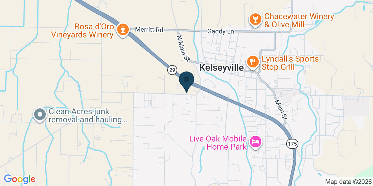 Map showing Kelseyville, Lake County, CA