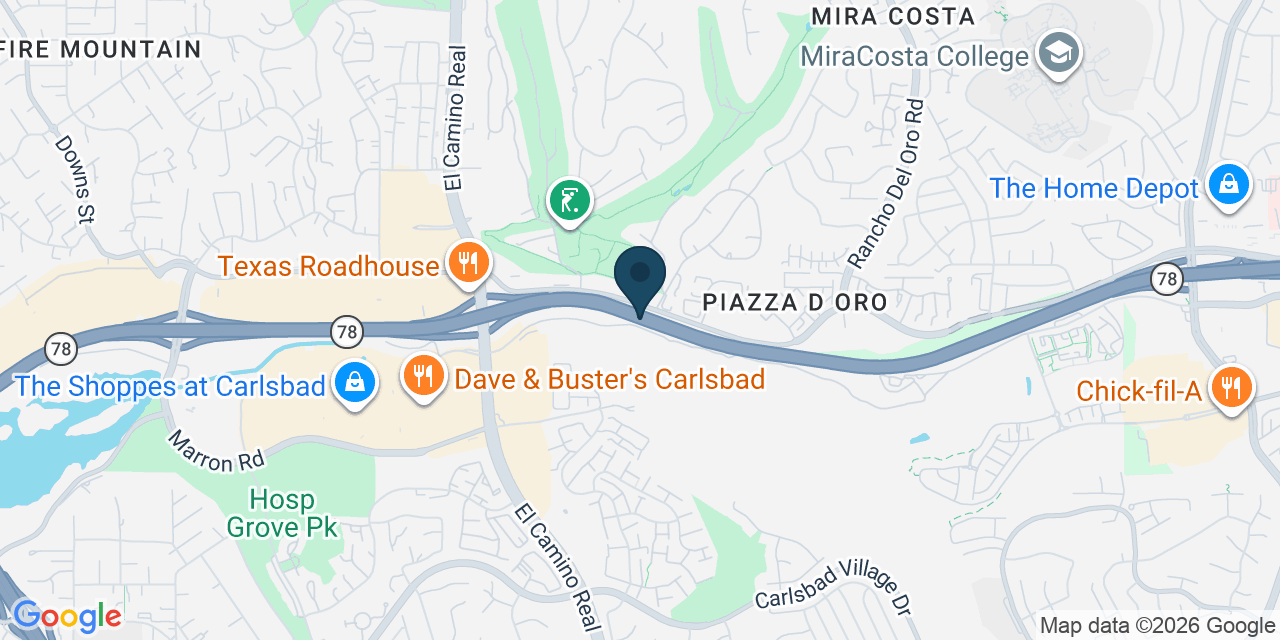 Map showing Oceanside, San Diego County, CA