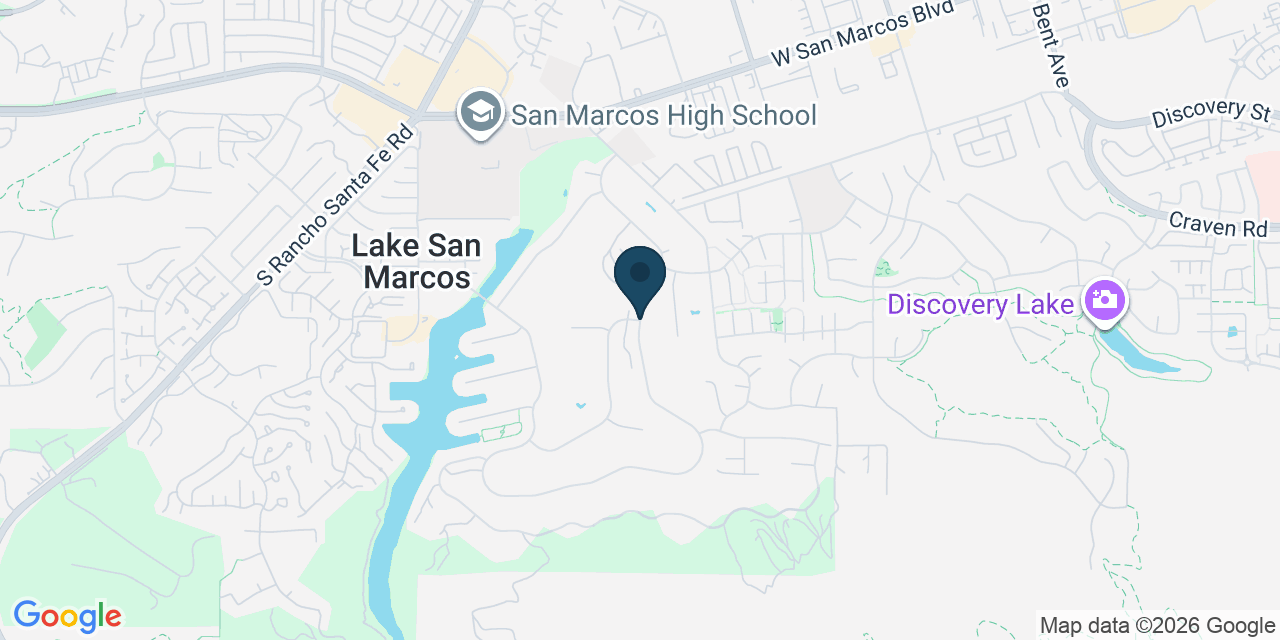 Map showing Lake San Marcos, San Diego County, CA