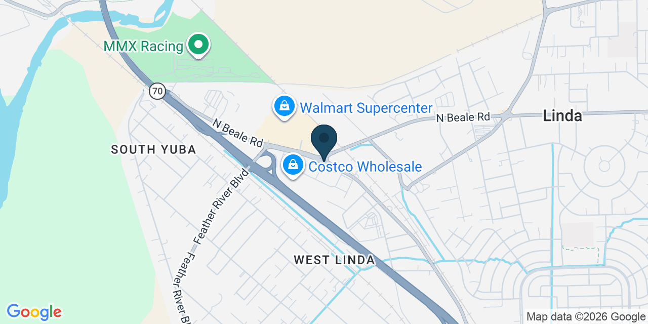 Map showing Linda, Yuba County, CA