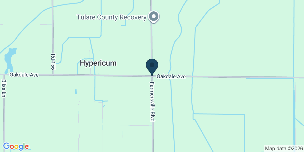 Map showing Tulare County, CA