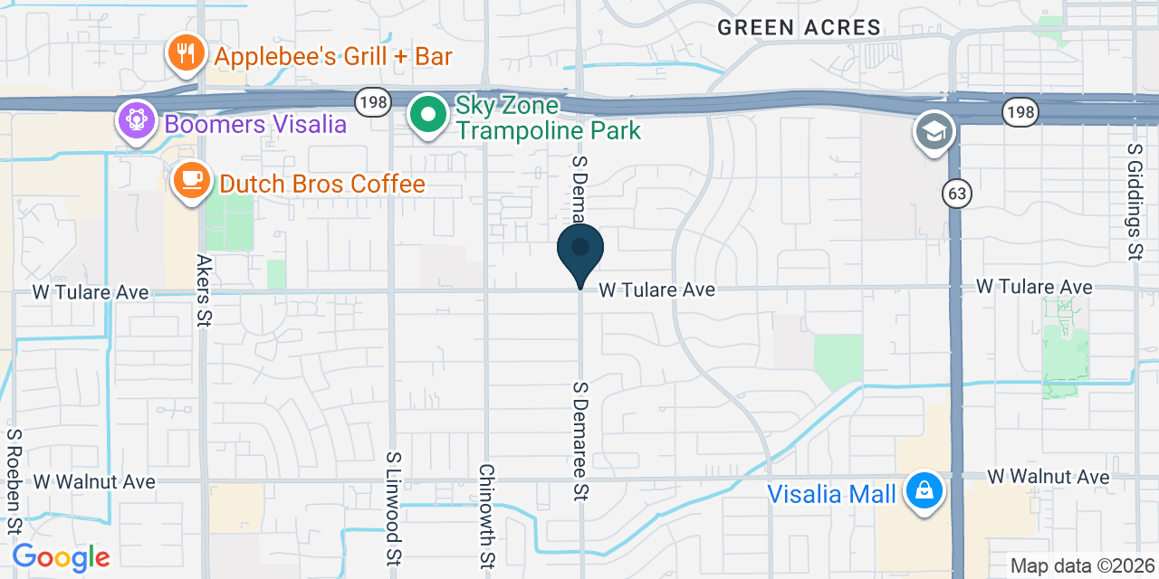 Map showing Visalia, Tulare County, CA