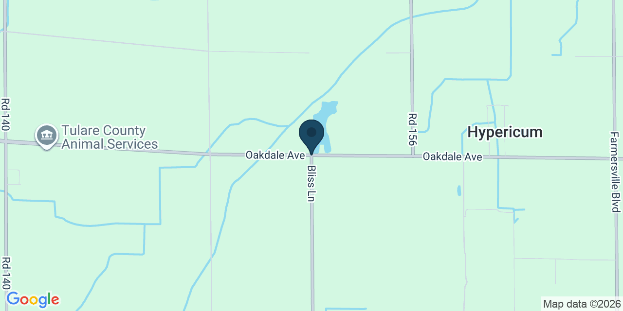 Map showing Tulare County, CA