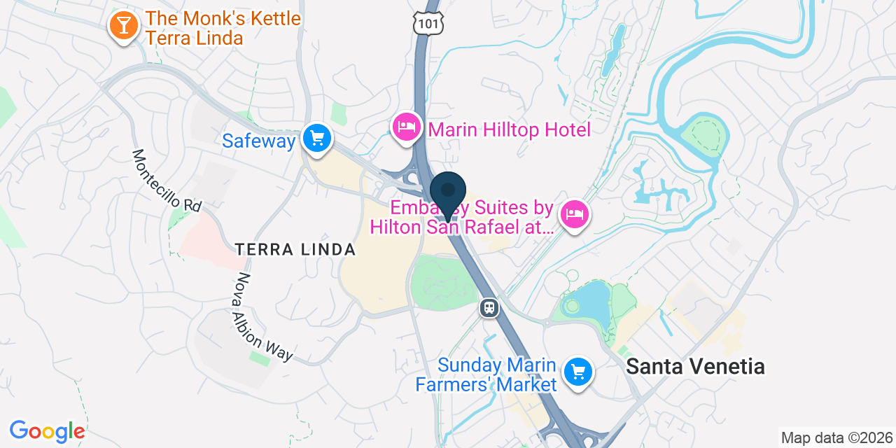 Map showing Marin County, CA