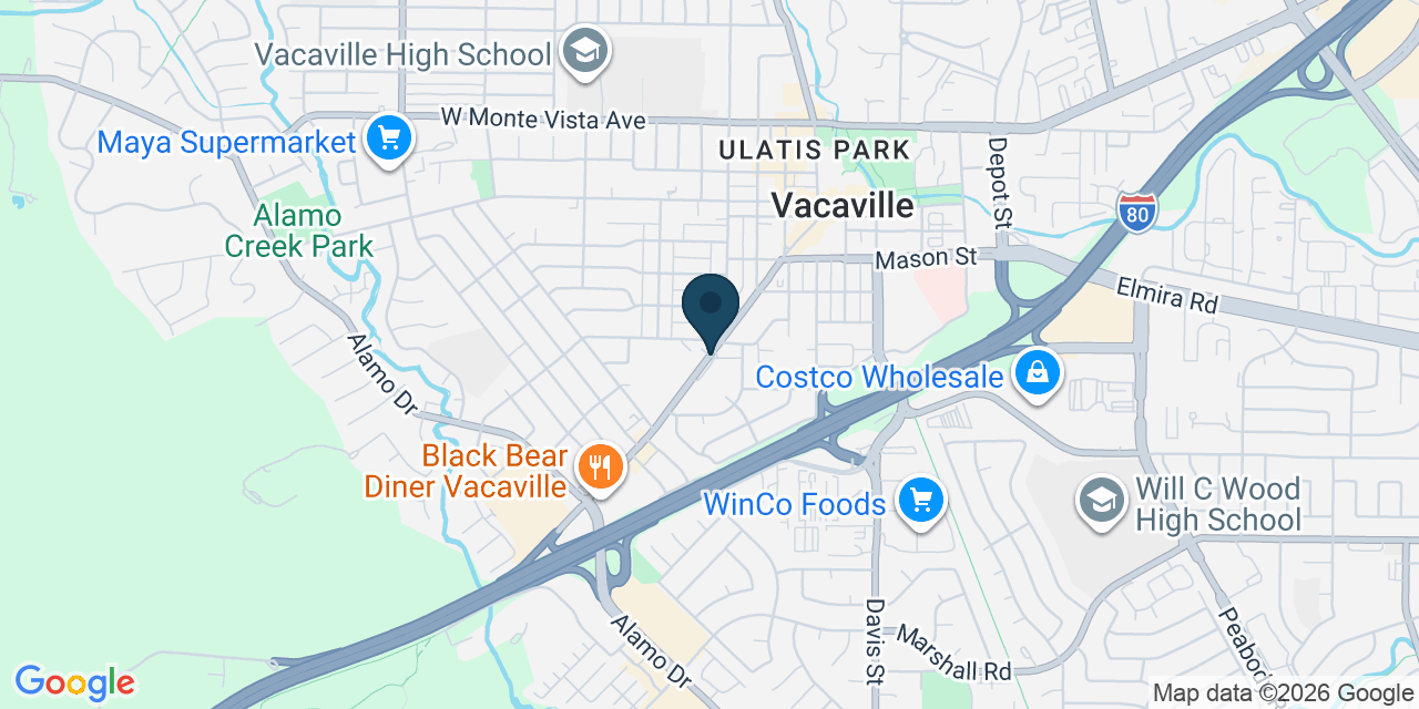 Map showing Vacaville, Solano County, CA