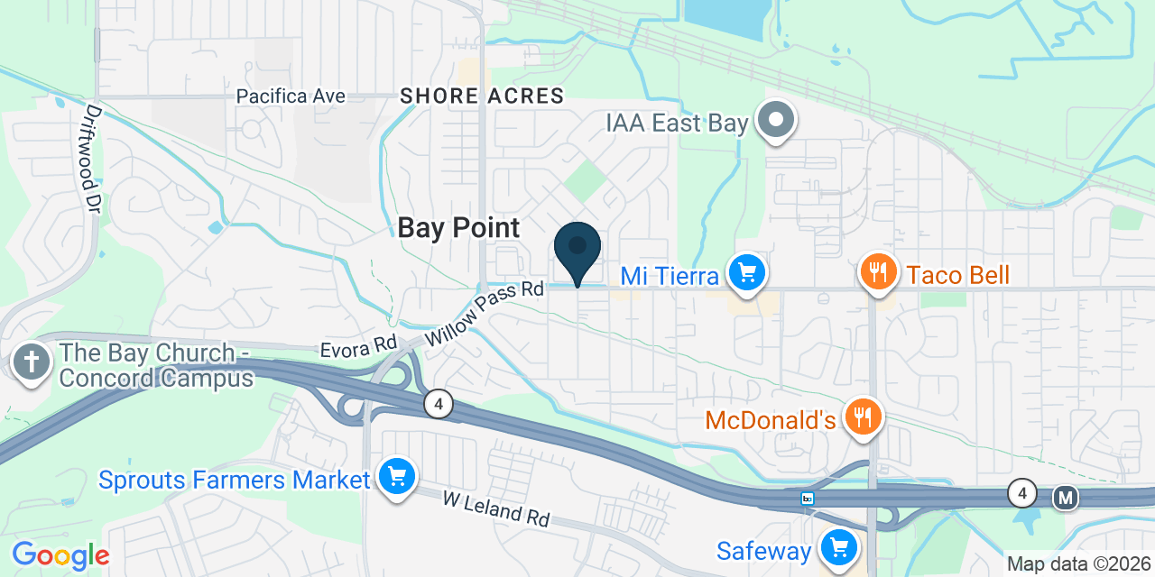 Map showing Bay Point, Contra Costa County, CA