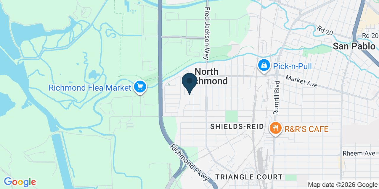Map showing North Richmond, Contra Costa County, CA