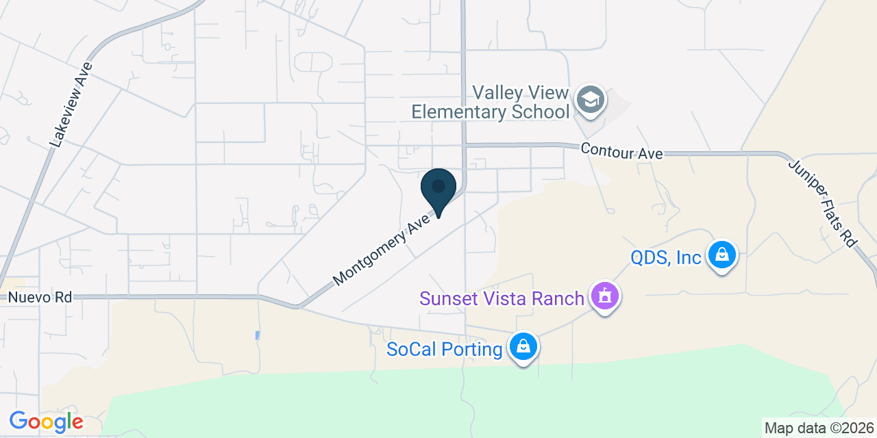 Map showing Nuevo, Riverside County, CA