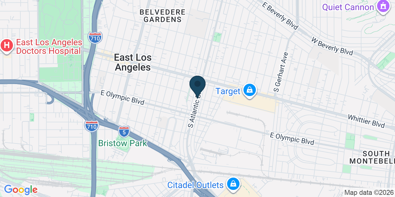 Map showing East Los Angeles, Los Angeles County, CA