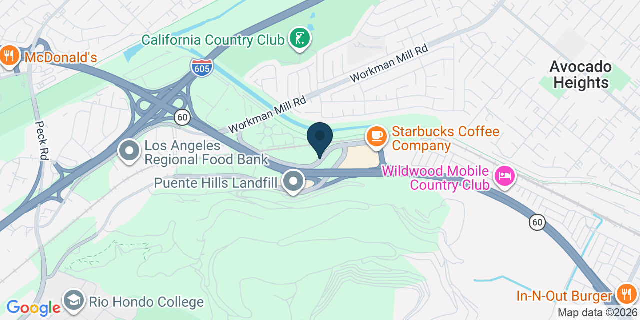 Map showing Los Angeles County, CA