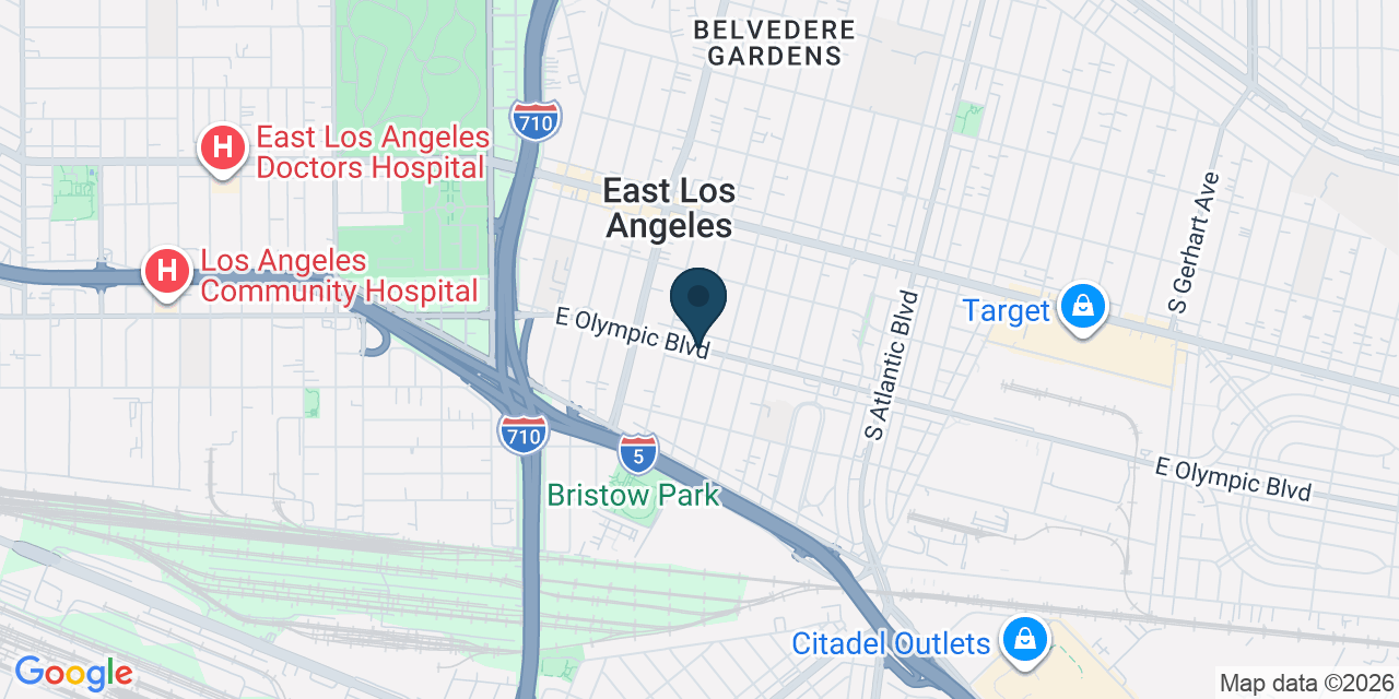 Map showing East Los Angeles, Los Angeles County, CA