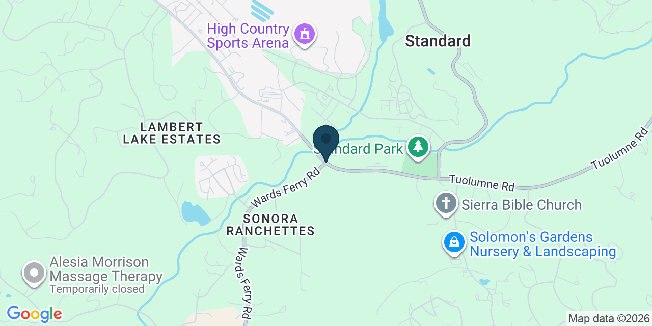 Map showing Tuolumne County, CA