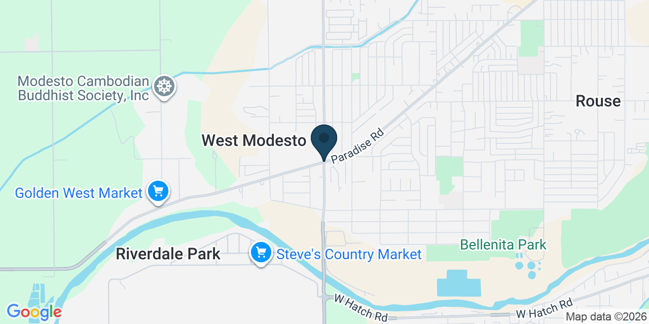 Map showing West Modesto, Stanislaus County, CA