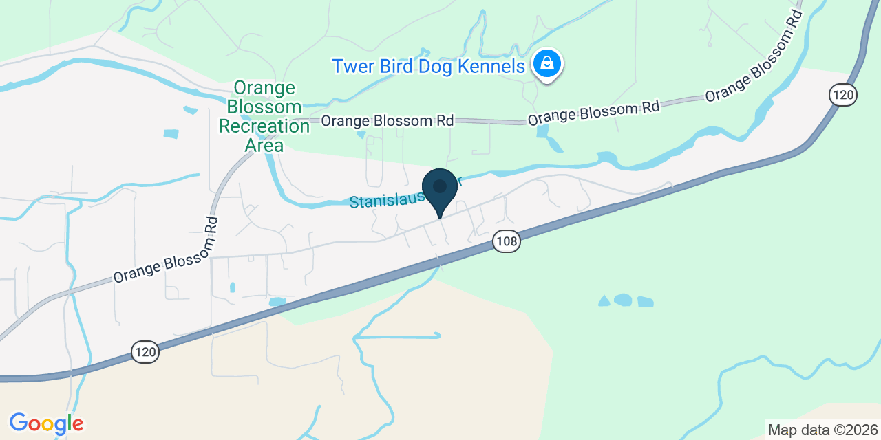 Map showing East Oakdale, Stanislaus County, CA