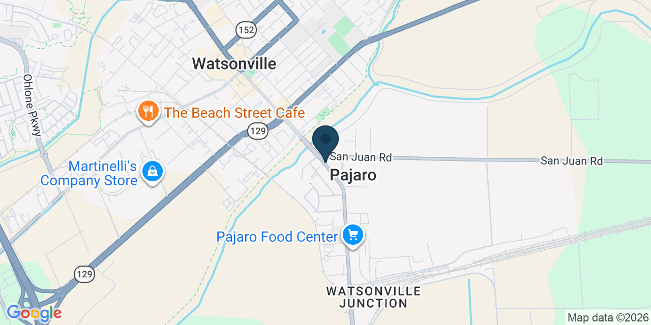 Map showing Pajaro, Monterey County, CA