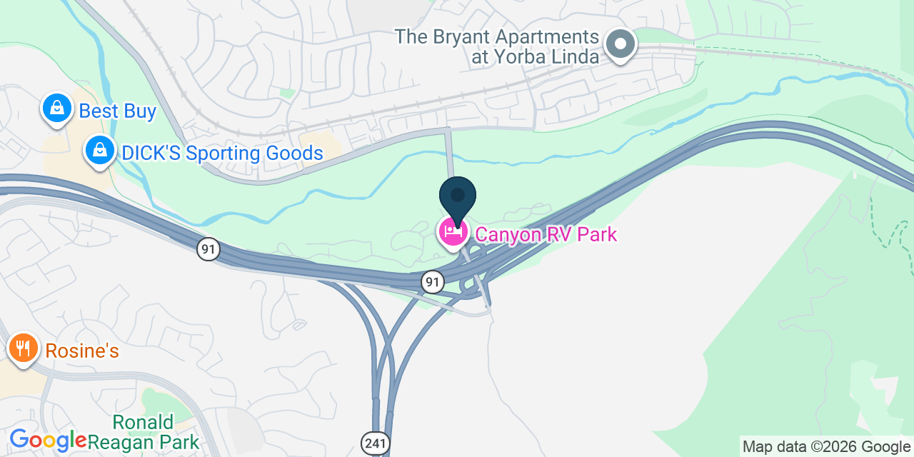 Map showing Orange County, CA