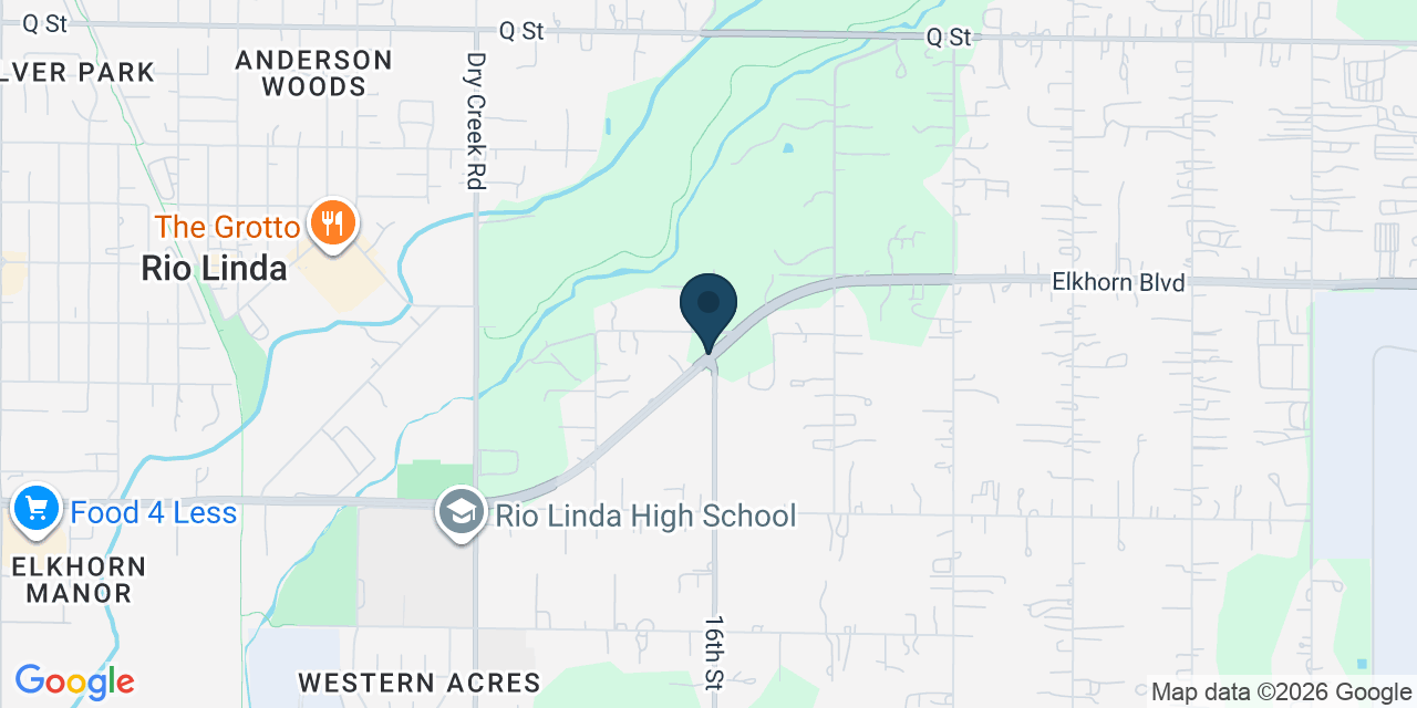 Map showing Rio Linda, Sacramento County, CA