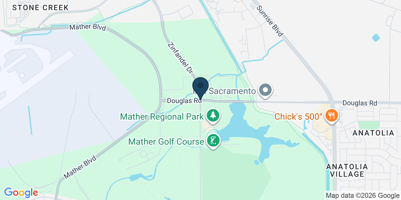 Map showing Mather, Sacramento County, CA