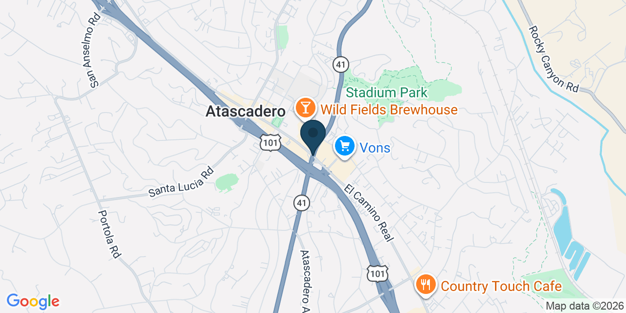 Map showing Atascadero, San Luis Obispo County, CA