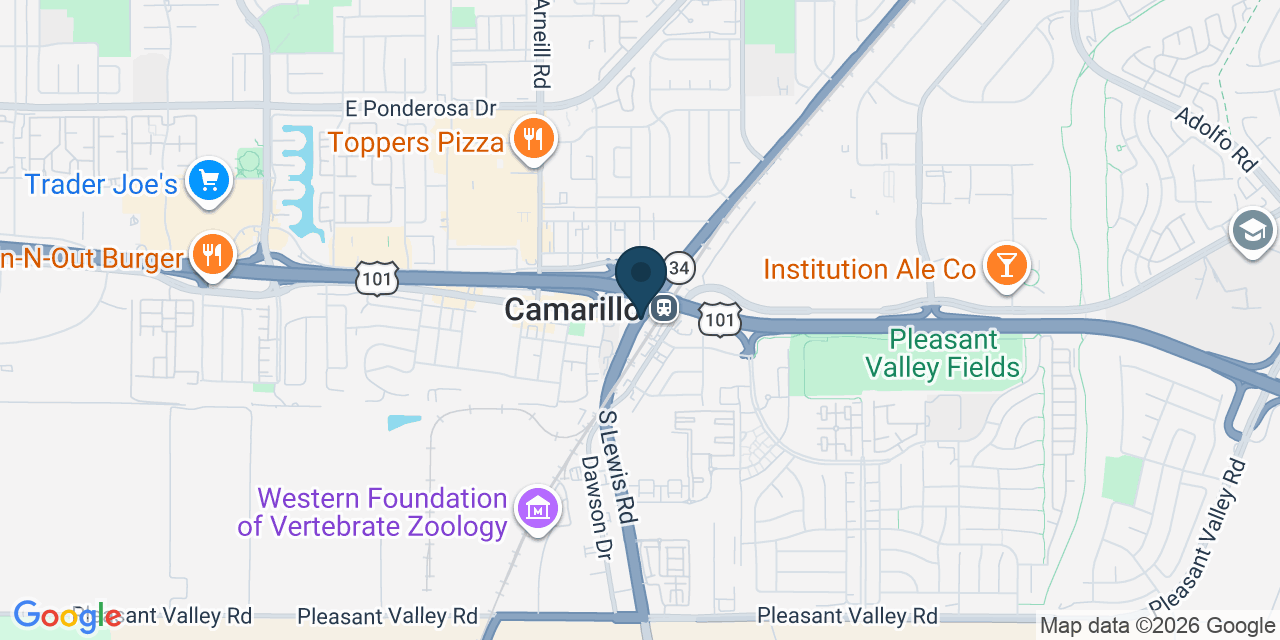 Map showing Camarillo, Ventura County, CA