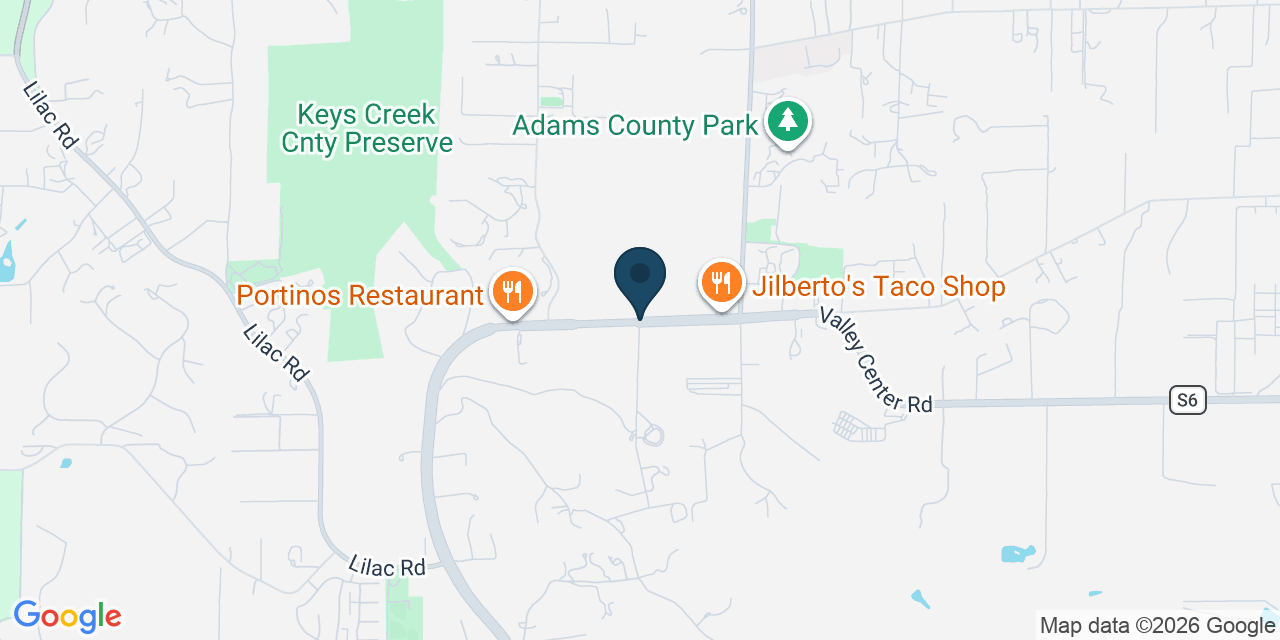 Map showing Valley Center, San Diego County, CA