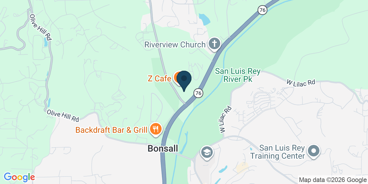 Map showing Bonsall, San Diego County, CA