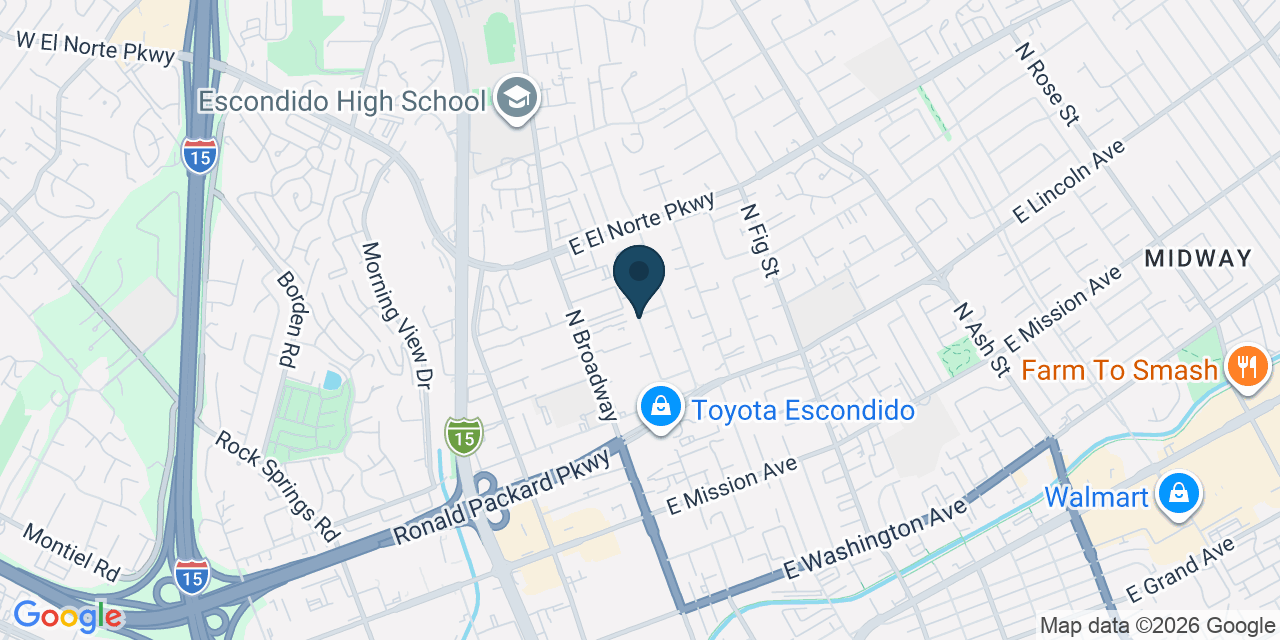 Map showing Escondido, San Diego County, CA