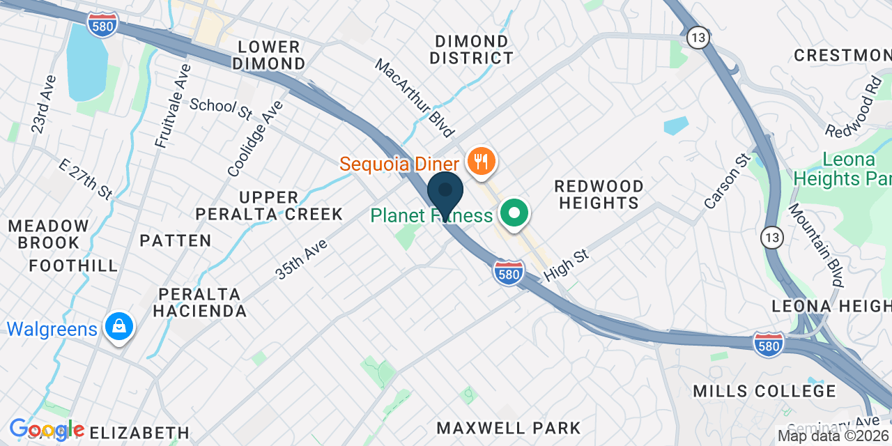Map showing Oakland, Alameda County, CA