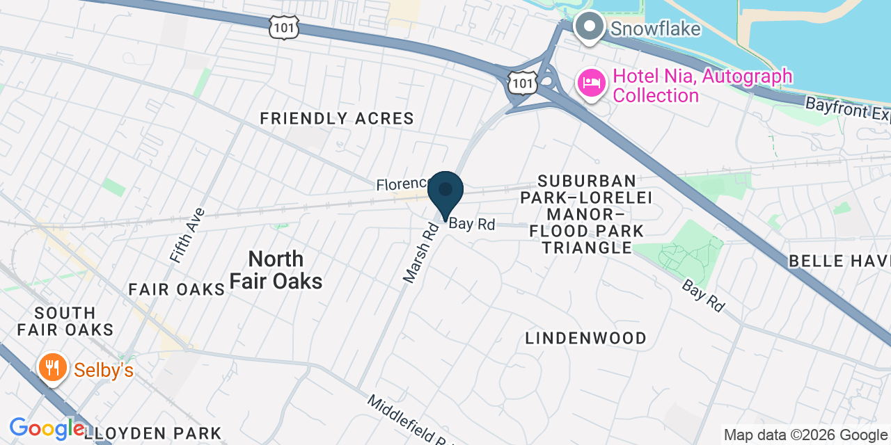 Map showing Menlo Park, San Mateo County, CA